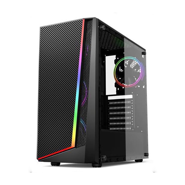 Trendsonic Roba RO11A-B Tempered Glass ATX Computer Case 1x ARGB Fan Included ARGB Strip In Front 1 Trendsonic Roba RO11A-B Tempered Glass ATX Computer Case 1x ARGB Fan Included ARGB Strip In Front