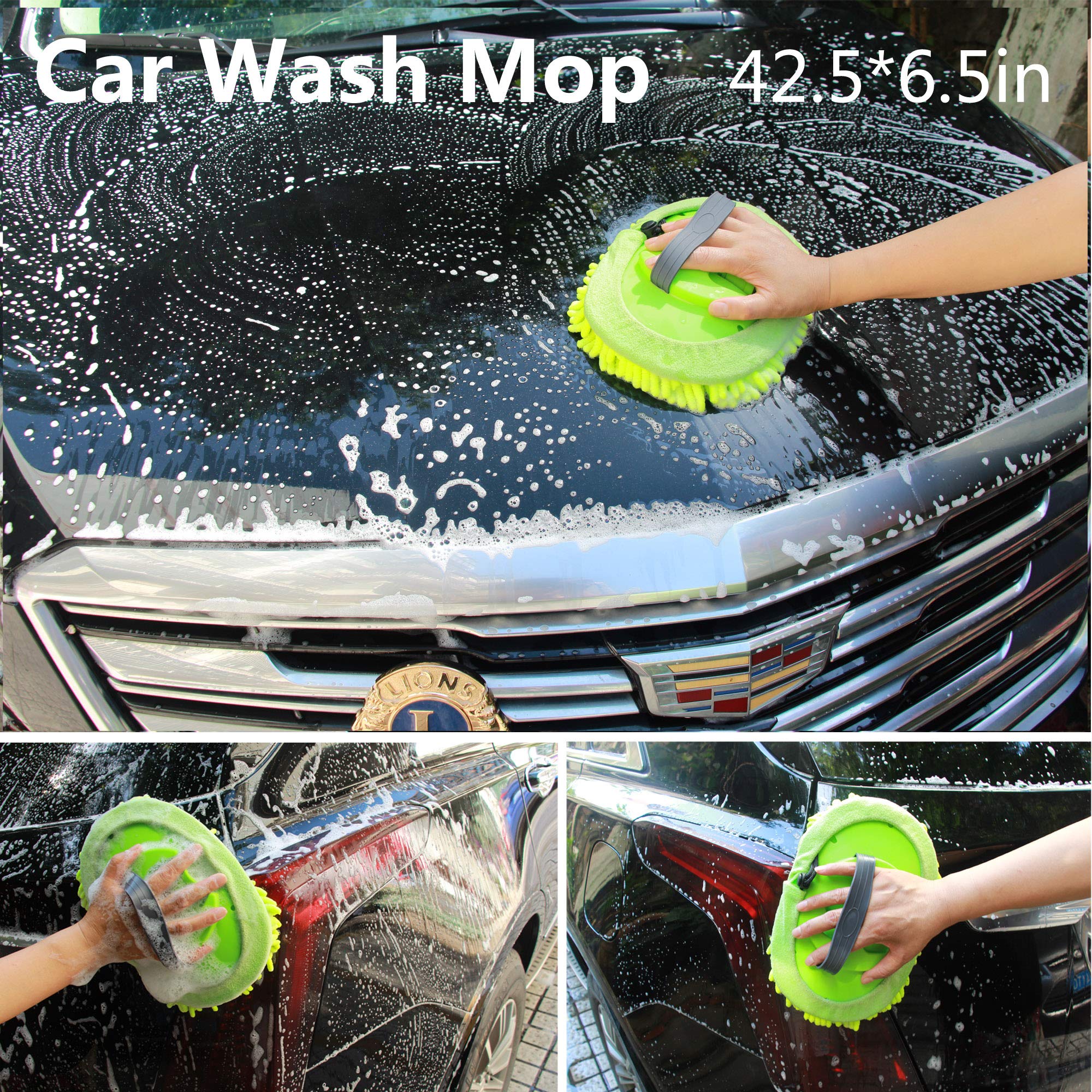 Car Wash Brush Mop Kit Mitt Sponge with Long Handle Car Cleaning Supplies  Kit Duster Washing Car Tools Accessories