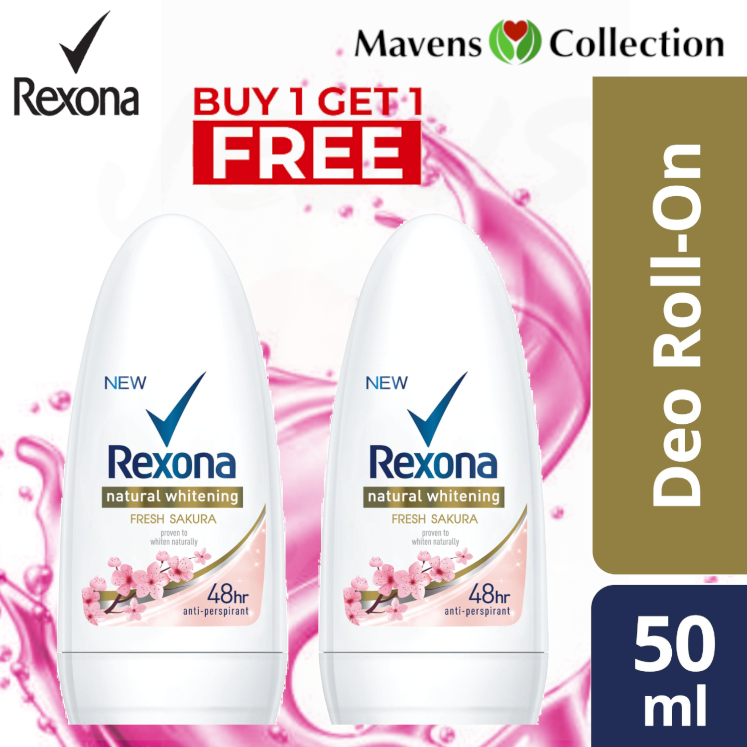 Rexona - Natural Whitening - Fresh Sakura - 50 ML – Sukli - Filipino  Grocery Online USA