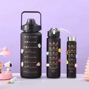 Pastel Motivational Water Bottle with Time Marker & Straw