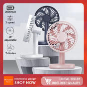 USB Rechargeable Mini Fan - 3 Speeds, Portable and Quiet