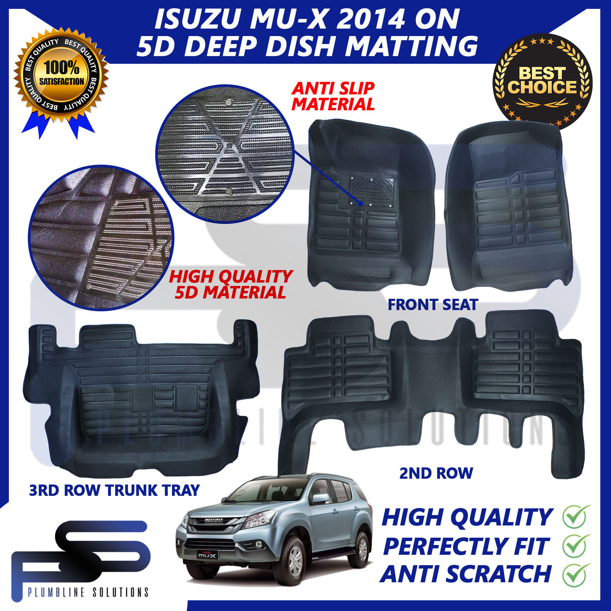 Isuzu MU-X MUX Garnish Set 2013 2014 2015 2016 2017 BLACK AND