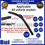 Universal U Hook Car Wiper Blade - Hybrid Rubber Wipers