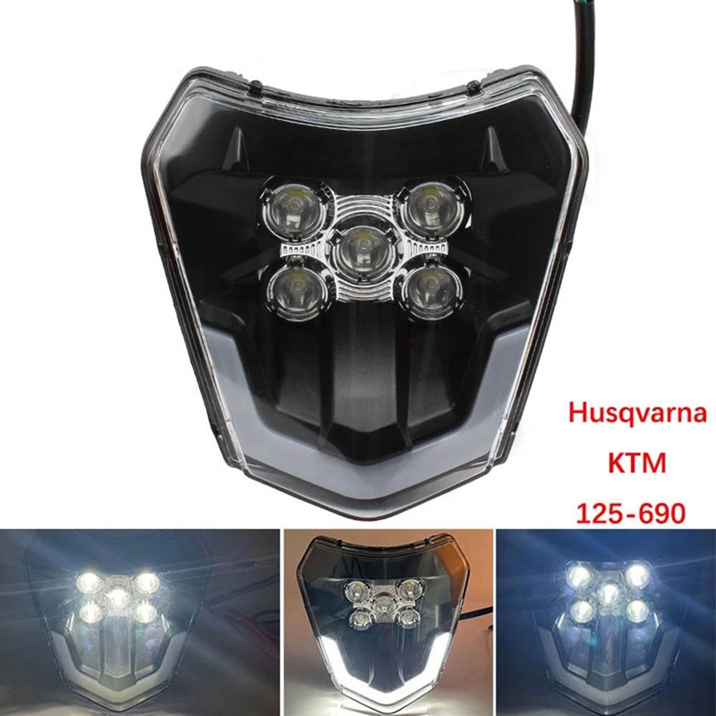 Dirt Bike LED Headlight For SXF XCW XC SX EXC 250 300 350 450 530 Head Lamp Mask