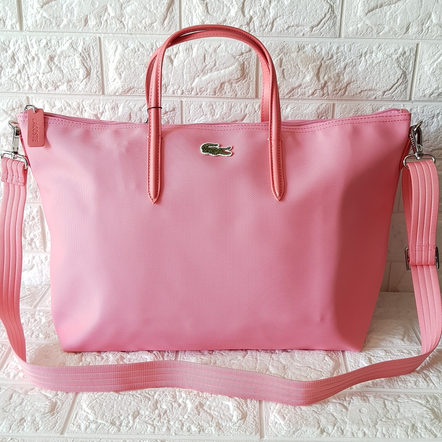lacoste tote bag pink