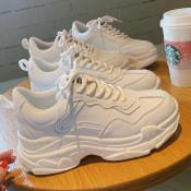 Korean White Rubber Women's Sneakers - No