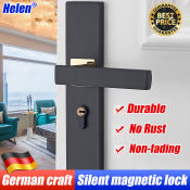 New Aluminium Alloy Mute Door Locked Interior Door Handle Locks Set For Bedroom Anti-rust and durable Door Knob For Main Door House （3 keys included）