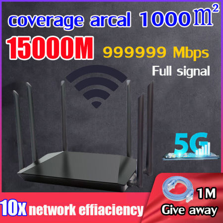 High-Speed 5G WiFi Router with 6 Antennas for Home Coverage