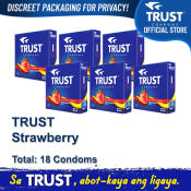 Trust Condoms Strawberry Scent by 3's, Pack of 6