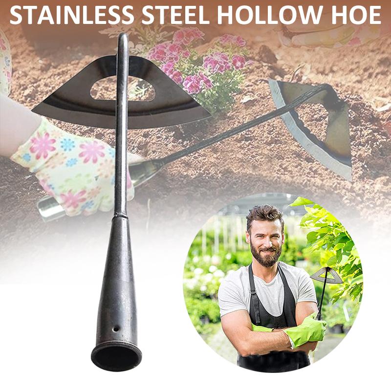 Garden weeding outdoor all steel hollow portable hoe for vegetable planting excavation and weeding tools