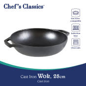 Chef's Classics Cast Iron Wok, 28cm