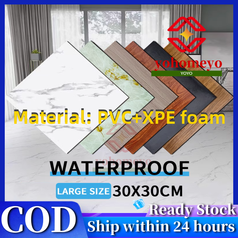 （100PCS）Floor tiles sticker waterproof marble PVC+XPE foam tiles floor stickers self adhesive waterproof PVC tiles for flooring 30 x 30 cm