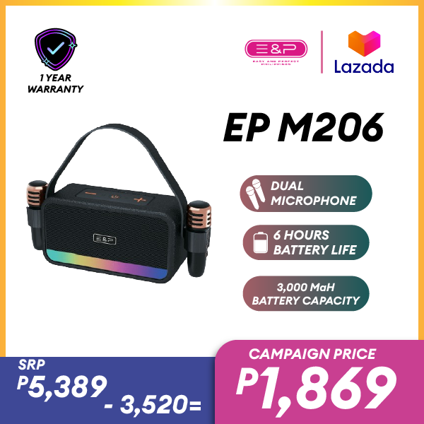 Easy & Perfect EP M206 Bluetooth Speaker with Dual Microphone