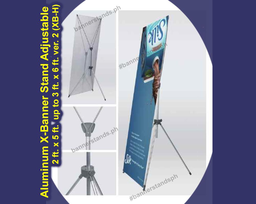 Aluminum Adjustable X Banner Stand Ver 2 Flexi Stand 2ft X 5ft