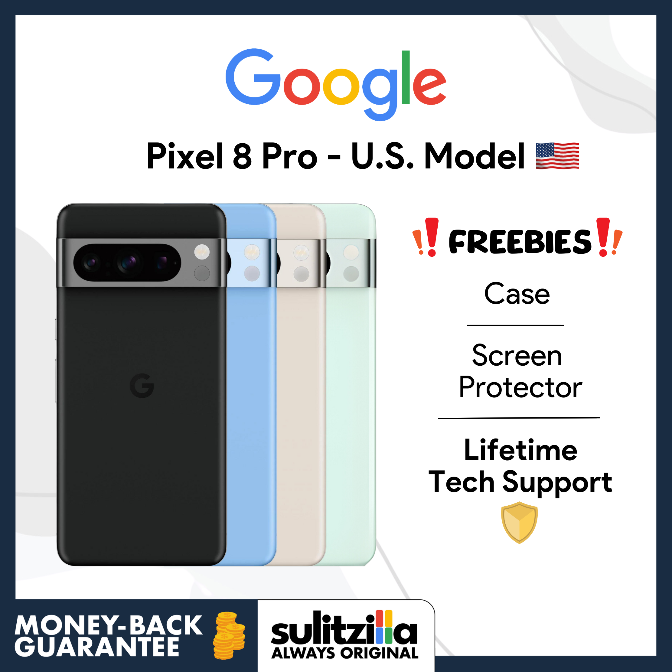 Pixel 8 Pro - US Model - (128GB/256GB/512GB) with 5G/eSIM and Warranty Included