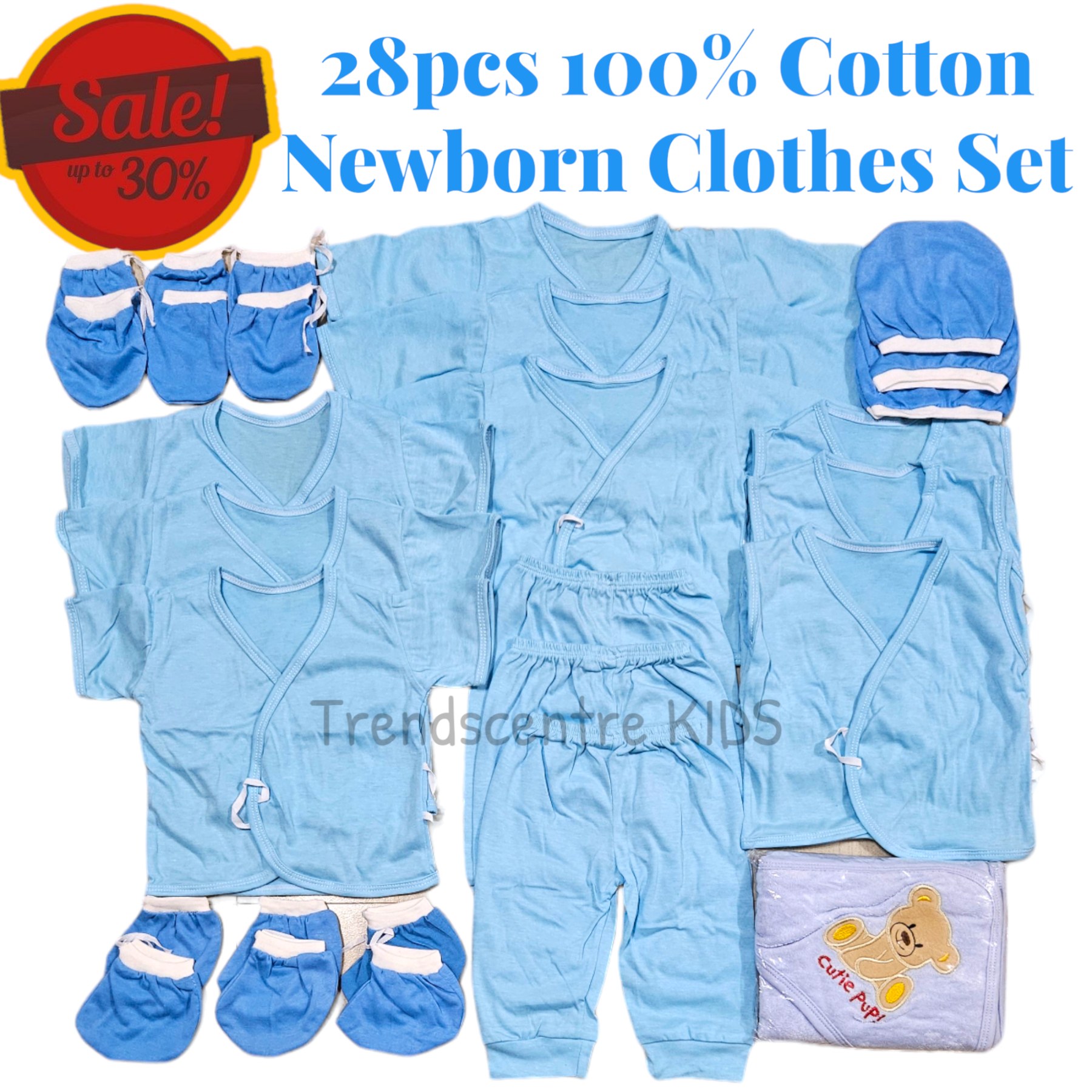100% COTTON 33 PCS New born Baby Clothes Set Infant Wear Baby