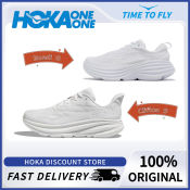 HOKA ONE ONE Bondi 8/Clifton 9 White Running Shoes
