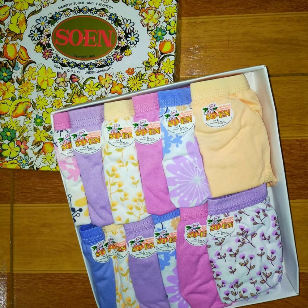 1 Box of 12 Ladies SOEN Flowers Design Design Women's Underwear Panties.  XBN1213.Size : S, M, L .New (Medium) : : Clothing, Shoes &  Accessories