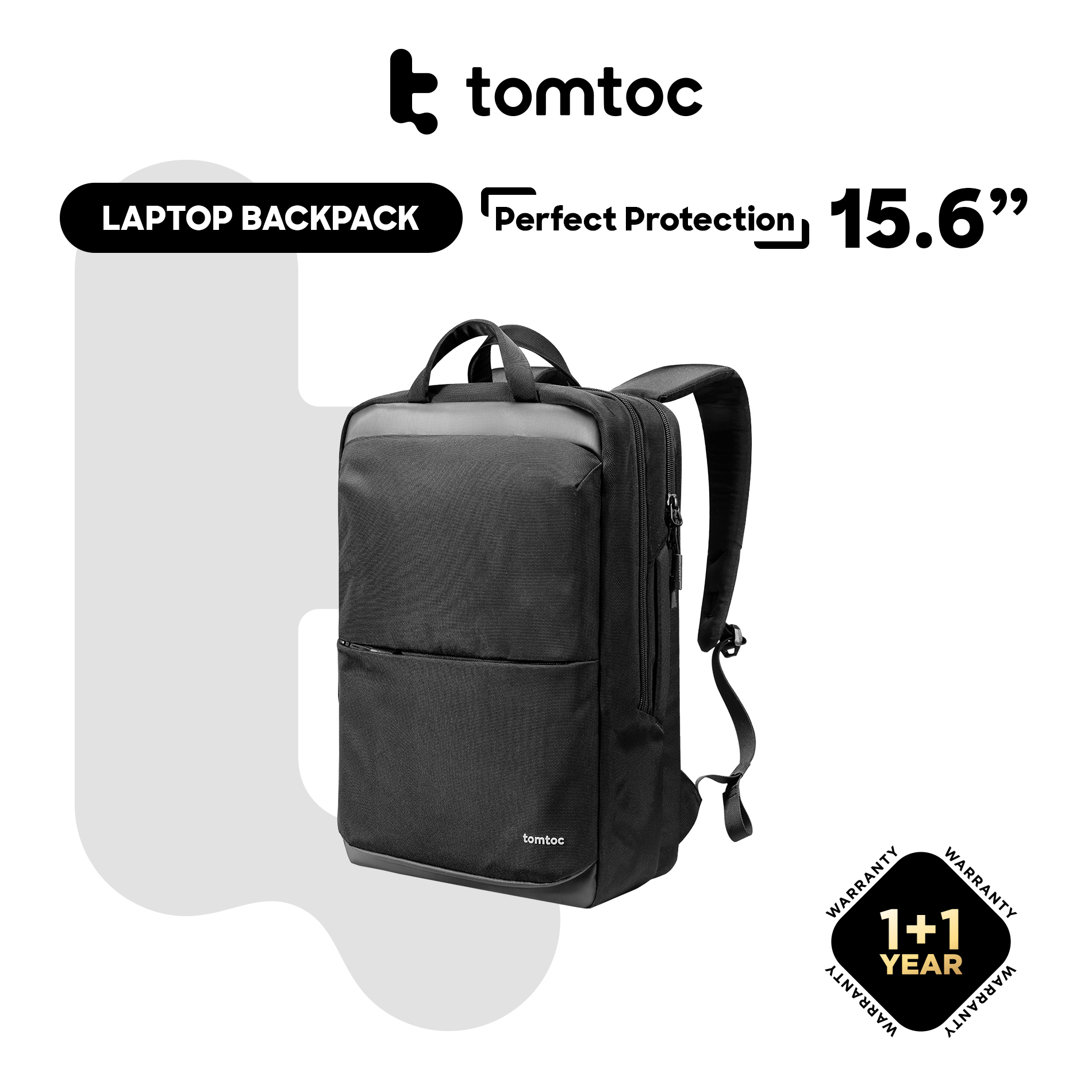 tomtoc 15.6 Inch Premium Urban Laptop Backpack - Surface / MateBook / HP / Asus / Acer