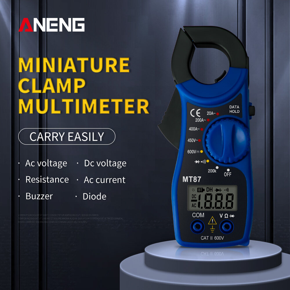 Mini Digital Clamp Meter with True RMS Multimeter, MT87N