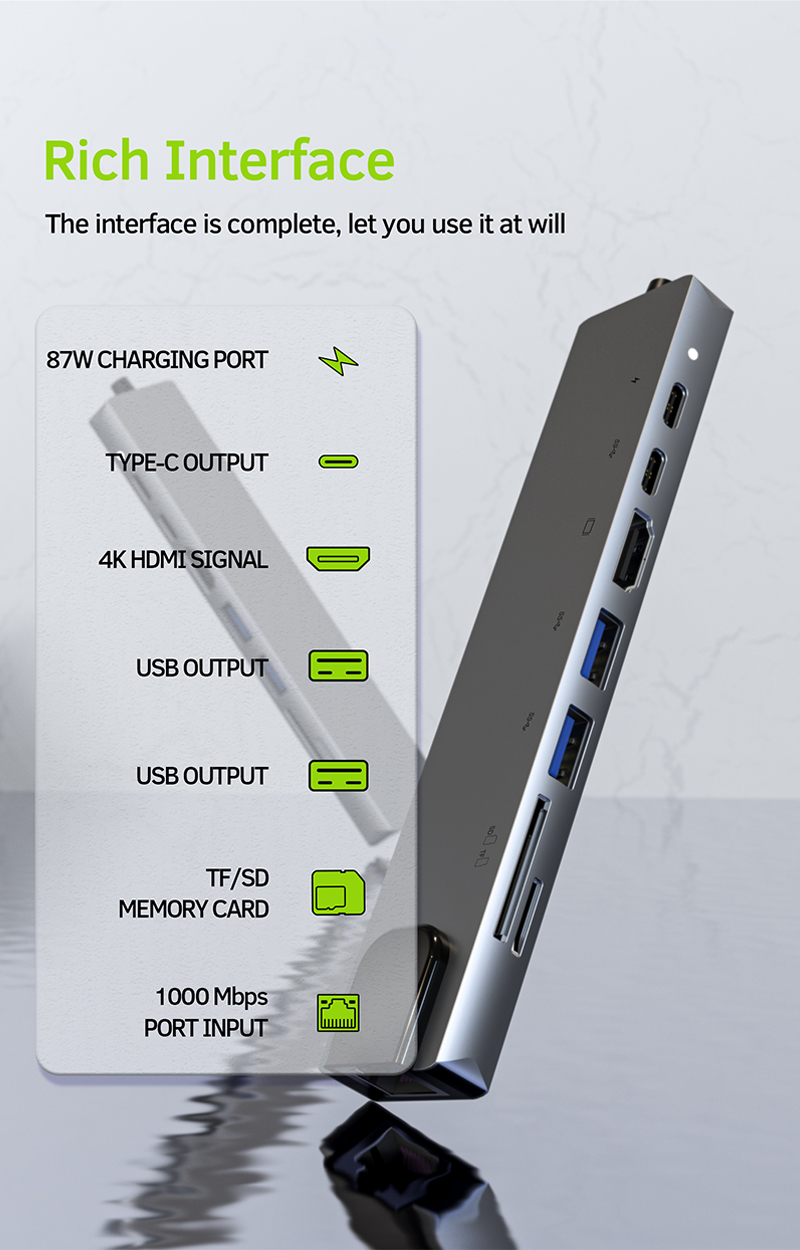 HUB USB-C 7 in 2 Docking Station Adattatore per MacBook PC usb3.1 usb3
