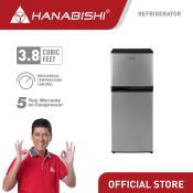 Hanabishi Double Door Refrigerator 3.8 cu ft with Top Mount
