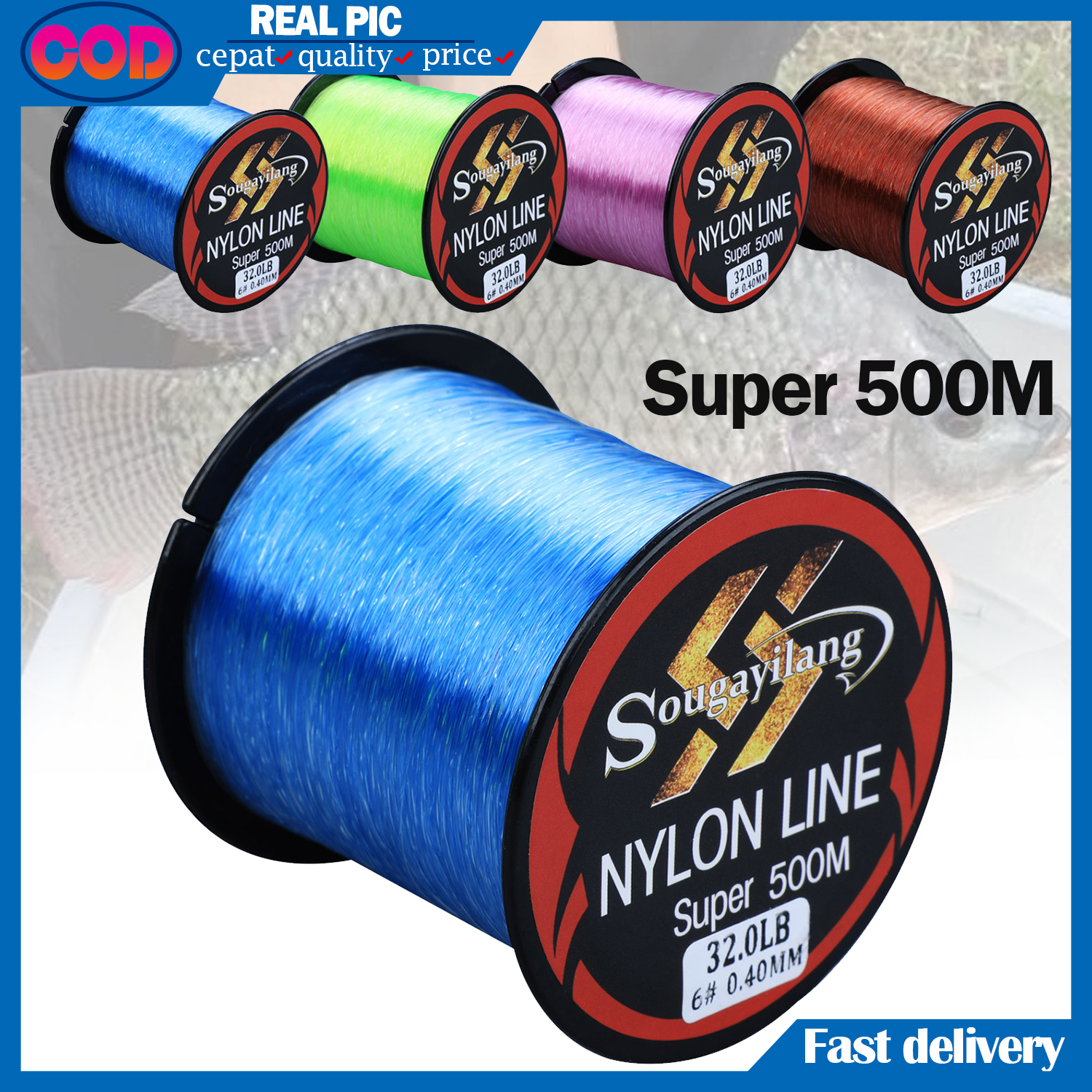 COD]500M Super Strong Fishing Line Monofilament Nylon Fishing Line