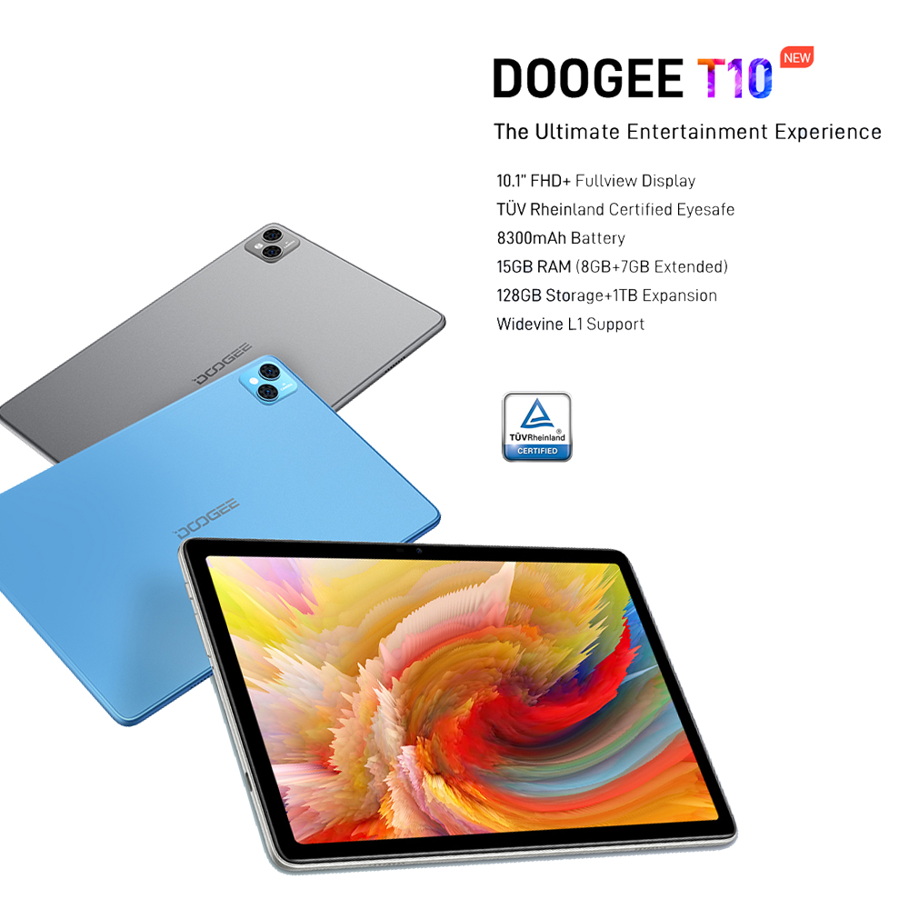 Doogee T10E Mint Green 128GB 4GB RAM Gsm Smart Tablet Unisoc T606 10.1  inches Display 10.1-inch Chipset Unisoc T606 Front Camera 5MP Rear Camera  8MP RAM 4GB Storage 128GB Battery Capacity Li-Po