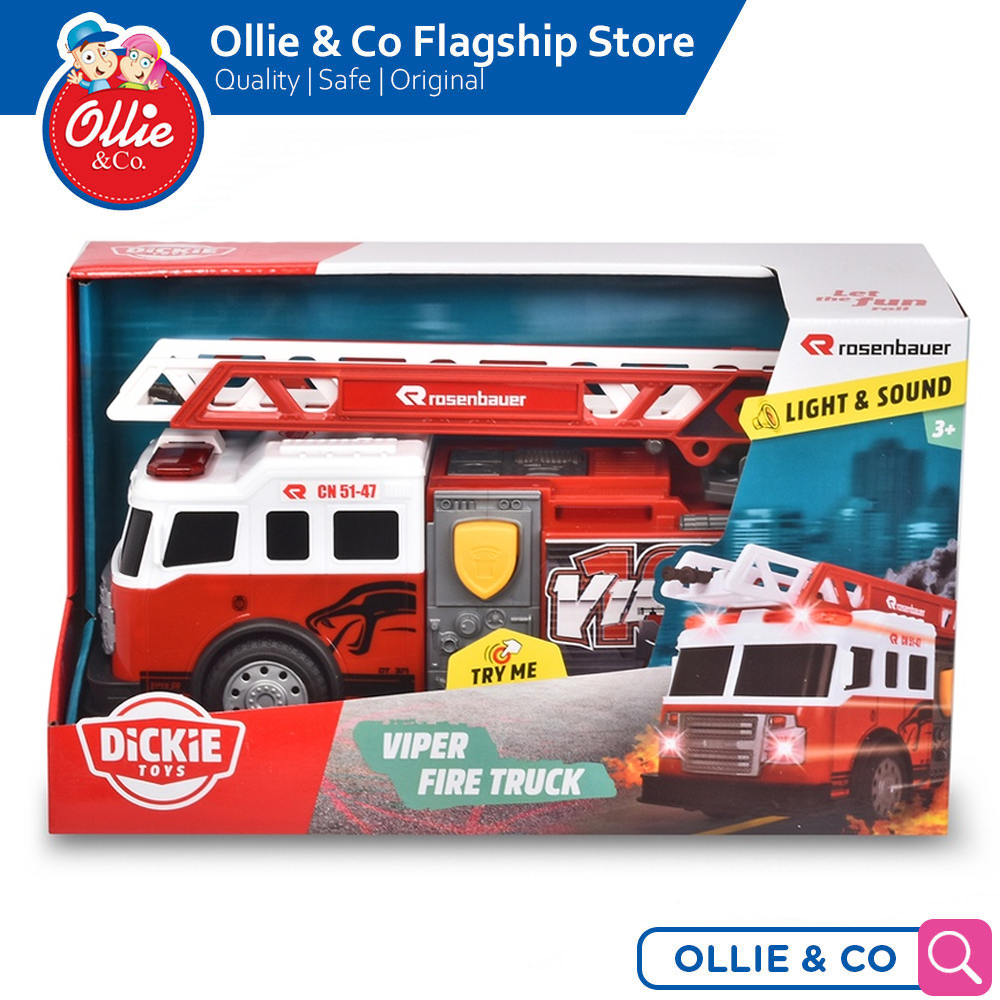 Dickie Toys Viper Fire Truck Rescue with Light and Sounds Toy Vehicle Playset for Boys 3 years and above Car toy for boys