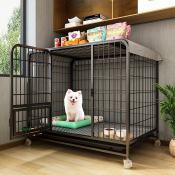 Stainless Steel Large Dog Cage with Wheels by 