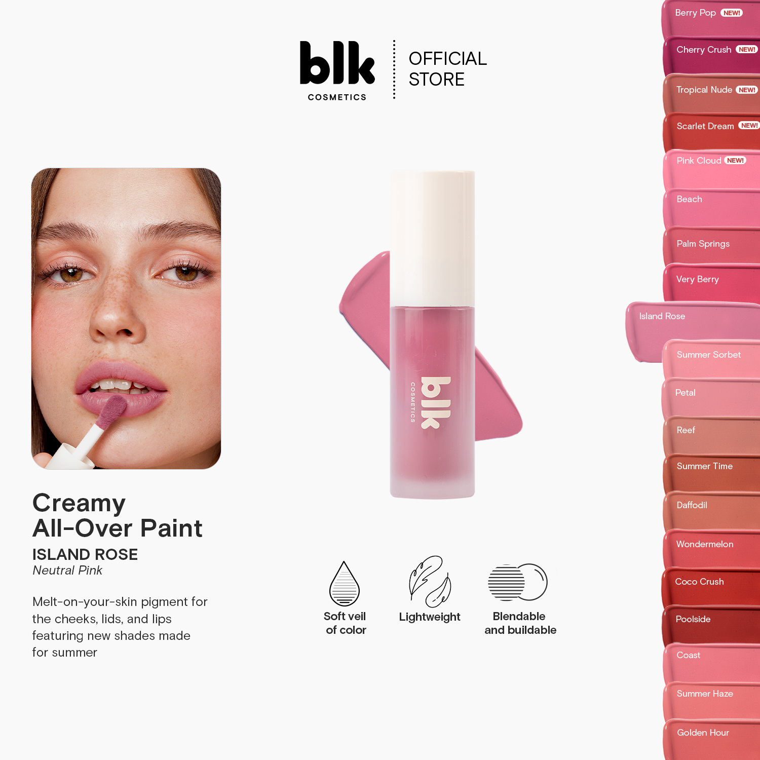 Discount on Blk Cosmetics  shoes - SKU: Blk Cosmetics Fresh Creamy All Over Paint Island Rose