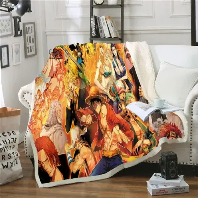 Anime a piece blanket design flannel I see printed blanket sofa warm bed throw adult blanket sherpa style-2 blanket (10)