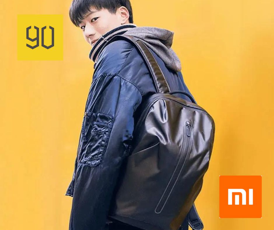 XIAOMI 90 POINTS BACKPACK TRAVEL OUTDOOR BAG BLACK LEATHER ANTI