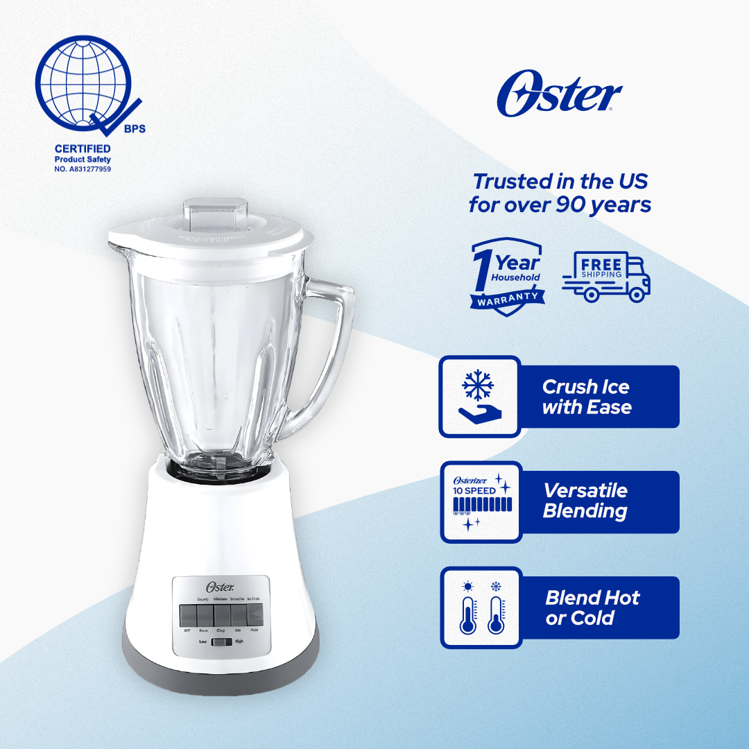 Oster 10-Speed Blender with Heat Resistant Glass Jar All