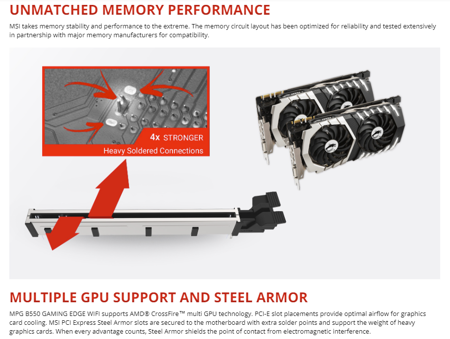 MSI MPG B550 GAMING EDGE WIFI Gaming Motherboard (AMD AM4, DDR4, PCIe 4.0, SATA 6Gb/s, M.2, USB 3.2 Gen 2, AX Wi-Fi 6, HDMI/DP, ATX, AMD Ryzen 5000 Series processors)