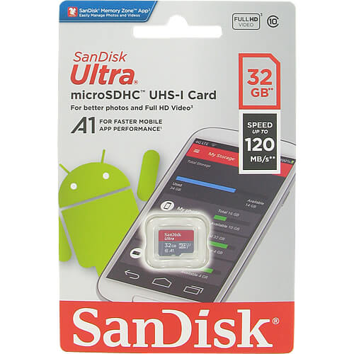 SanDisk Ultra 32GB SDHC UHS-I Micro SD Card with 120mb/s Read 