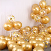 50pcs Gold Sequin Helium Balloons for Parties and Events