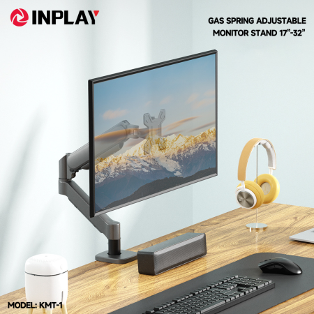 Inplay Adjustable Gas Spring Monitor Arm for 17-32" Displays