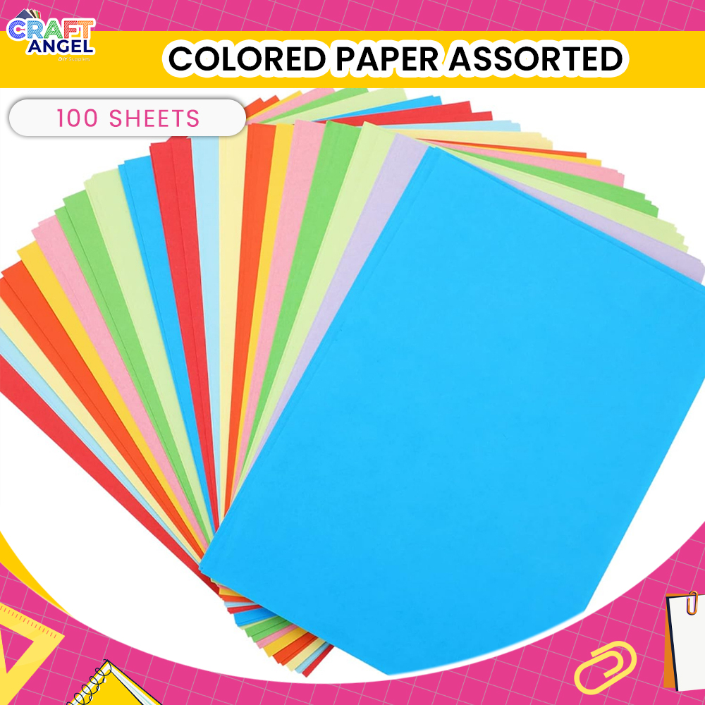 Assorted A4 Colored Art Paper - 100 Sheets, 80GSM