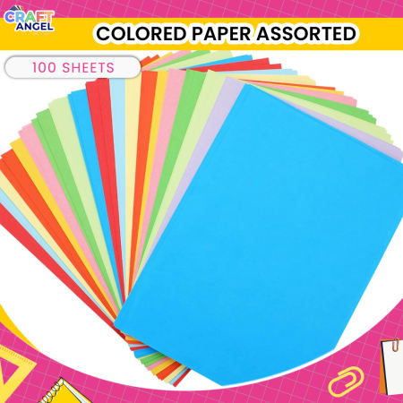 Assorted A4 Colored Art Paper - 100 Sheets, 80GSM