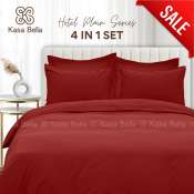 Kasa Bella Hotel Quality Wine Red Bedding Set, Twin/Queen