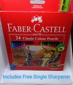 Faber Castell 24-Color Long Size Pencils with Sharpener