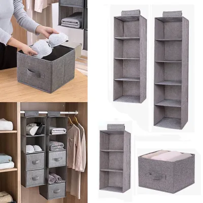 3 4 5 layers Drawer storage underwear Storage Box Clothes Organizer Wardrobe Hanging Washable (1)