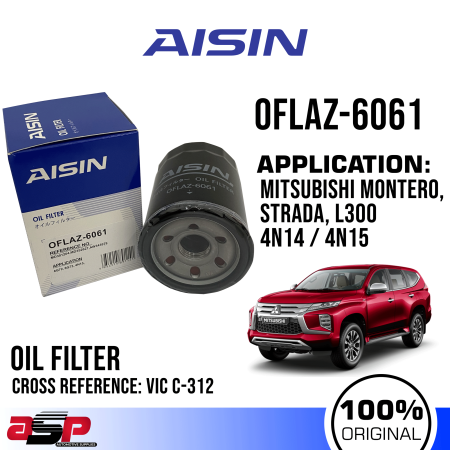 AISIN Oil Filter for Mitsubishi Montero, Strada, L300 4N14/4N15