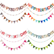 Party Things Birthday Banner and Flag Combo Set