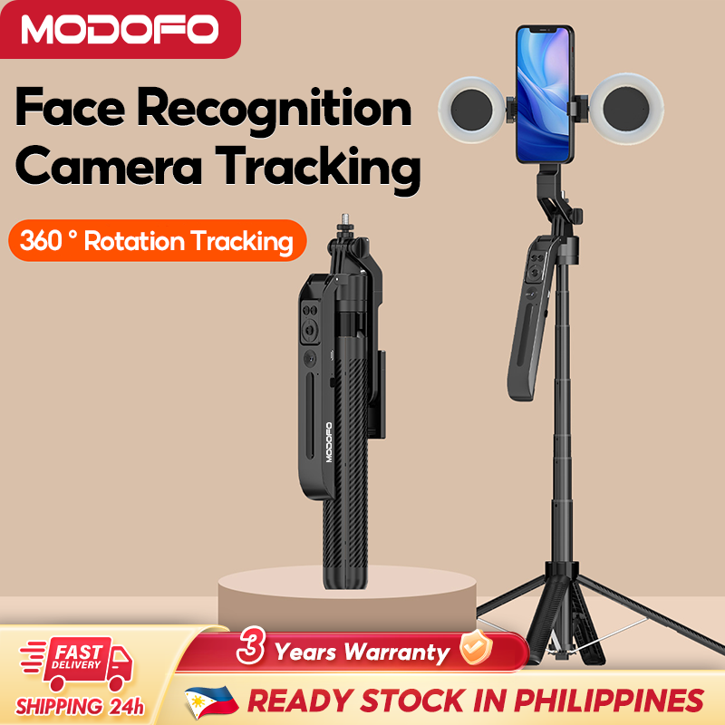 Product photo of MODOFO face-tracking selfie stick tripod with remote from its Lazada listing