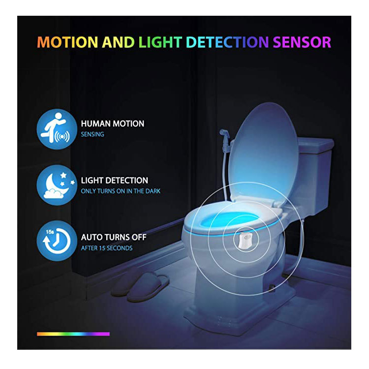 1pc Toilet Seat Led Light With 16 Colors & Motion Sensor, Smart Washroom  Night Light With Pir Motion Detection & Slow Flashing Function