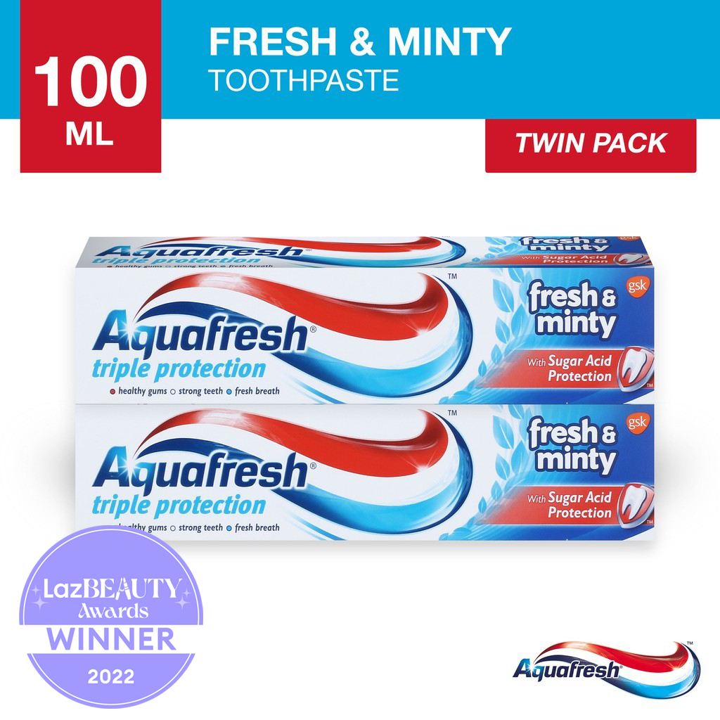 Lazada Philippines - Aquafresh Fresh & Minty Toothpaste 100ml [Twin Pack]