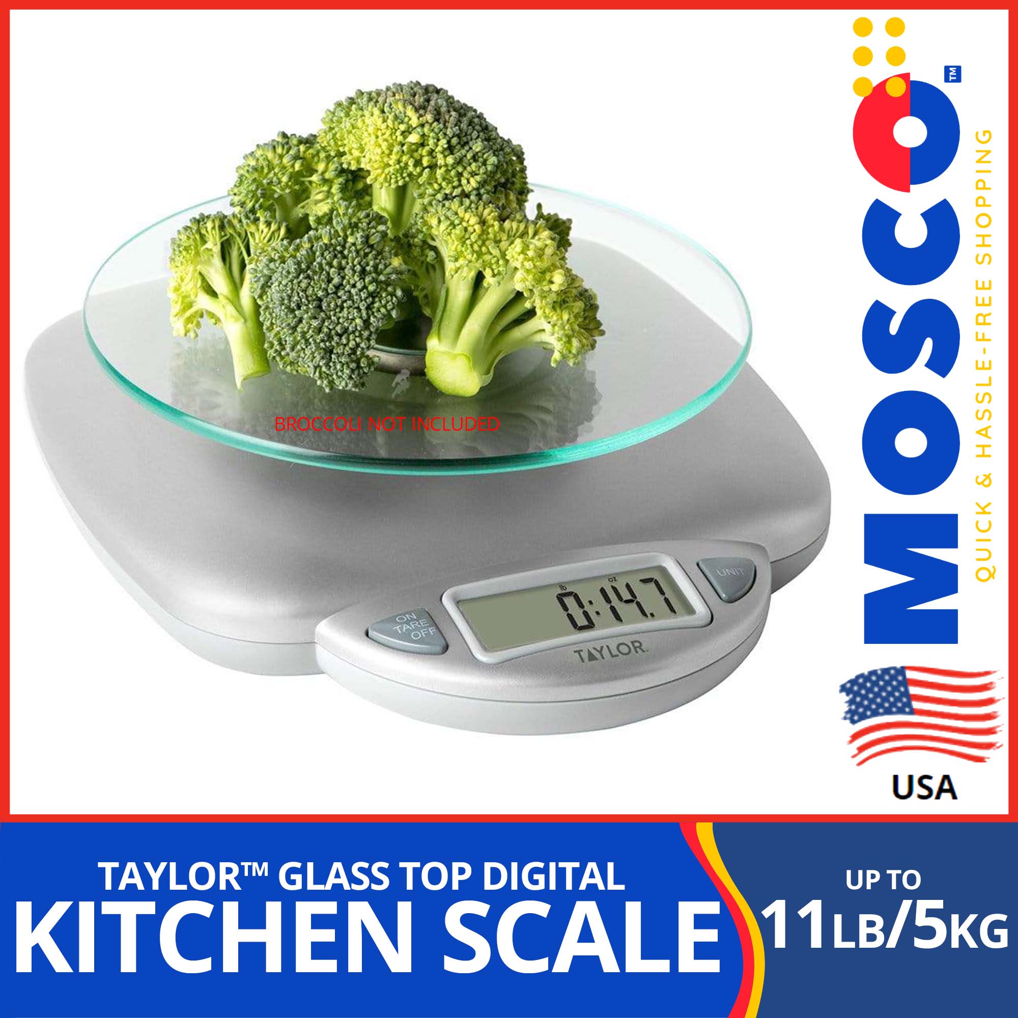 Digital Glass Top Household Kitchen Scale Silver, 11 lb Universal 