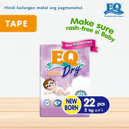 EQ Dry Newborn Tape Diapers Travel Pack - 22 pcs